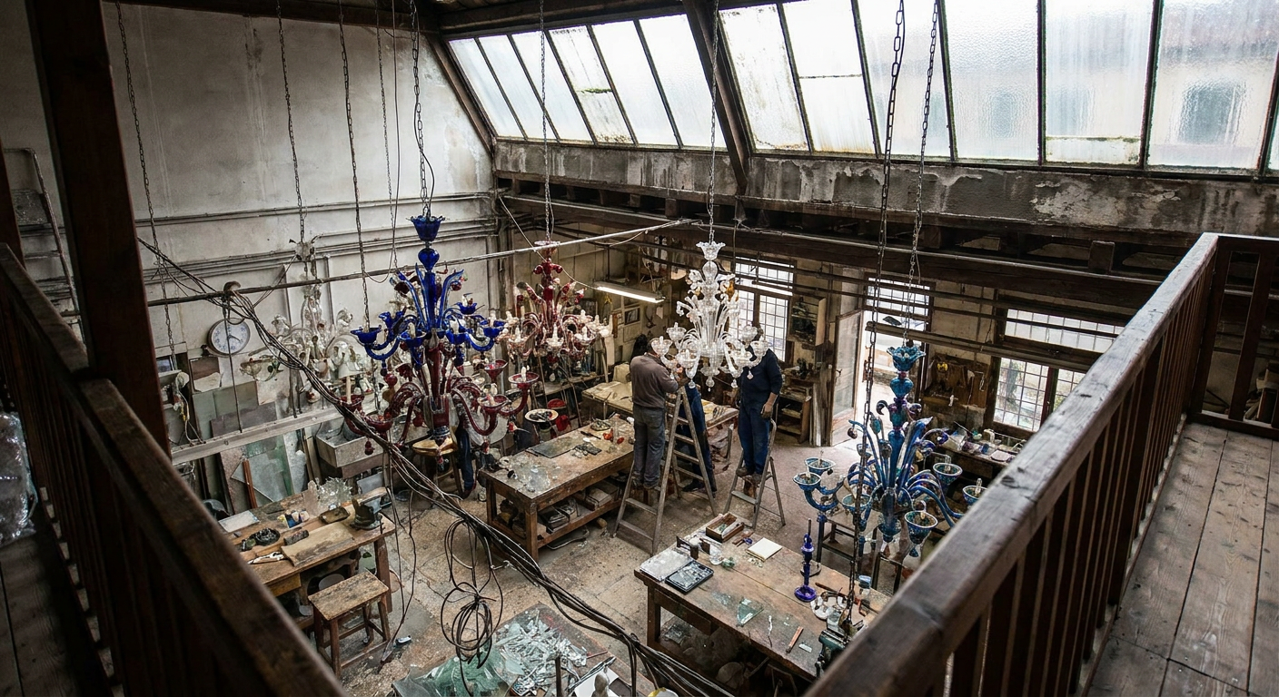 Murano chandelier: Sogni di Cristallo lighting for interiors
